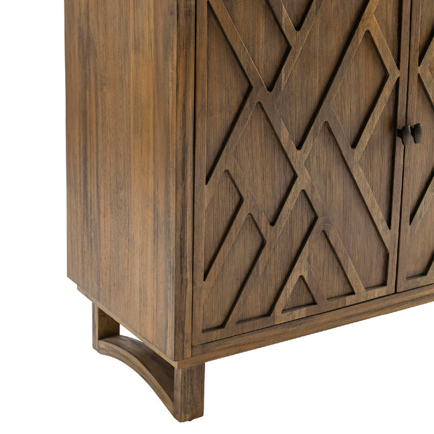 Crestview Collection Chippendale Brown Acacia Cabinet