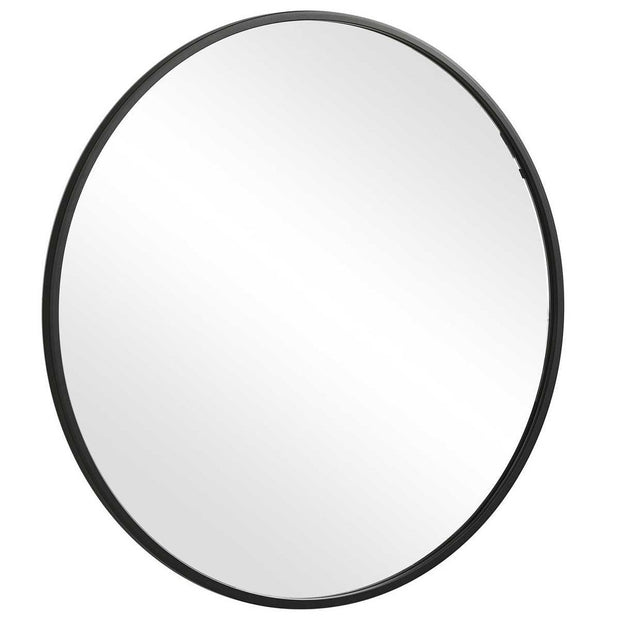 Casa Bella Living Modern Matte Black Round Mirror