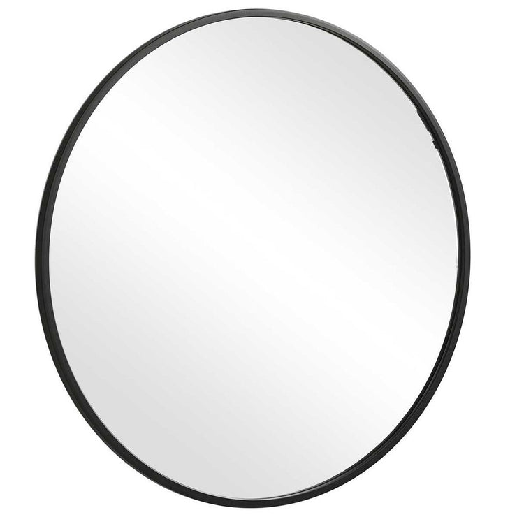 Casa Bella Living Modern Matte Black Round Mirror
