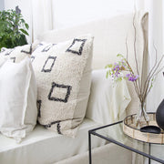 Pom Pom at Home Bowie Ivory and Grey Hand Woven Big Pillow with Insert  ~ 28 x 36