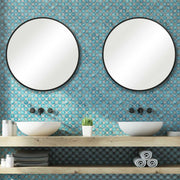 Casa Bella Living Modern Matte Black Round Mirror