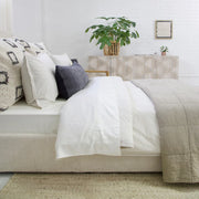 Pom Pom at Home Bowie Ivory and Grey Hand Woven Big Pillow with Insert  ~ 28 x 36