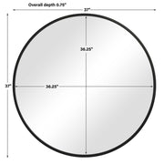 Casa Bella Living Modern Matte Black Round Mirror