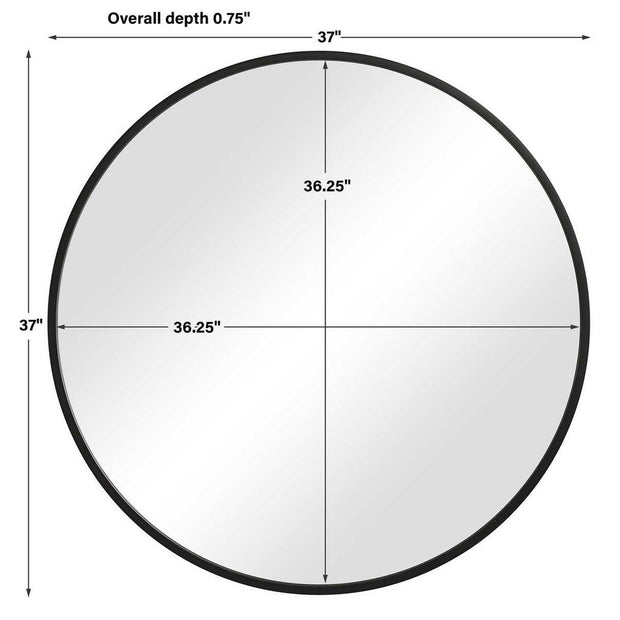 Casa Bella Living Modern Matte Black Round Mirror