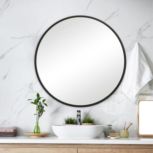 Casa Bella Living Perfect Matte Black Round Mirror