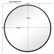 Casa Bella Living Perfect Matte Black Round Mirror