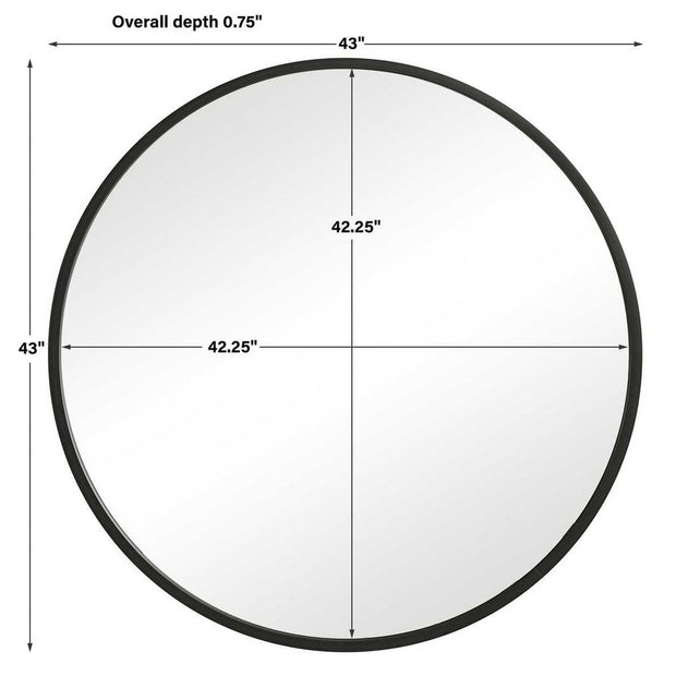 Casa Bella Living Perfect Matte Black Round Mirror