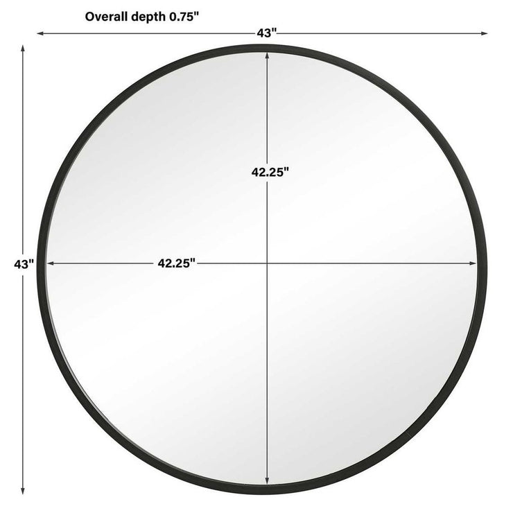 Casa Bella Living Perfect Matte Black Round Mirror