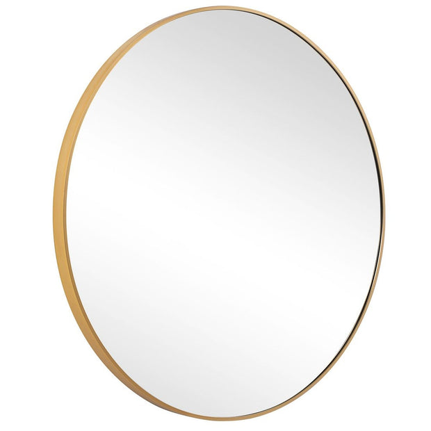 Casa Bella Living Clean And Simple Brushed Gold Round Mirror