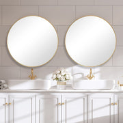 Casa Bella Living Clean And Simple Brushed Gold Round Mirror