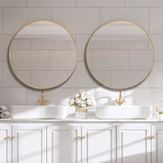 Casa Bella Living Clean And Simple Brushed Gold Round Mirror