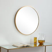Casa Bella Living Clean And Simple Brushed Gold Round Mirror