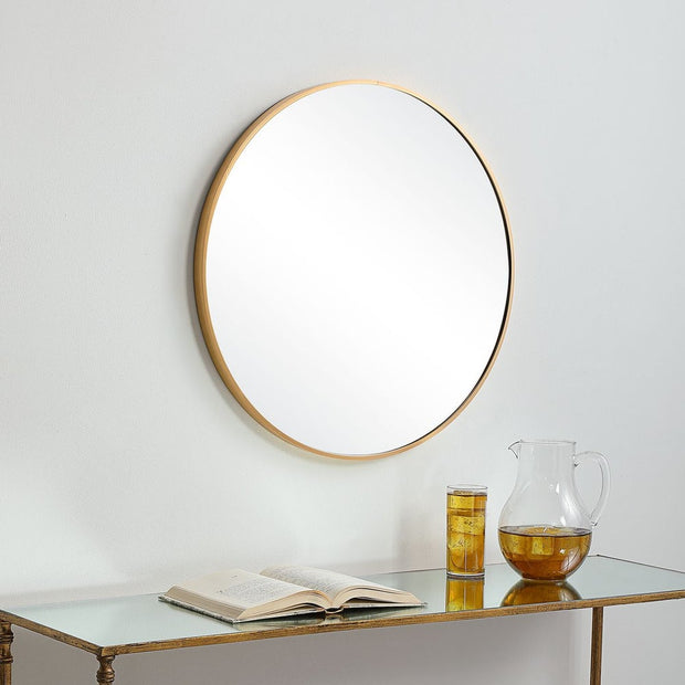 Casa Bella Living Clean And Simple Brushed Gold Round Mirror
