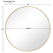Casa Bella Living Clean And Simple Brushed Gold Round Mirror