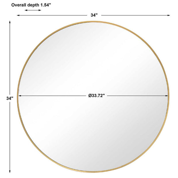 Casa Bella Living Clean And Simple Brushed Gold Round Mirror