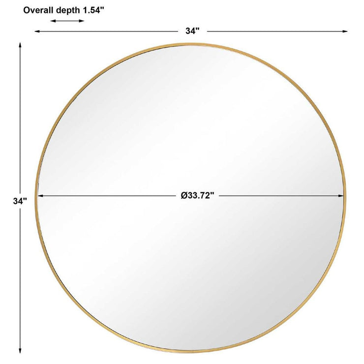 Casa Bella Living Clean And Simple Brushed Gold Round Mirror
