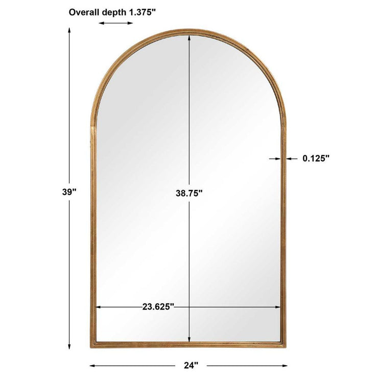 Casa Bella Living Antique Gold Leaf Arch Mirror