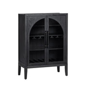 Crestview Collection Braxton Black Wine Cabinet