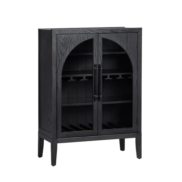 Crestview Collection Braxton Black Wine Cabinet
