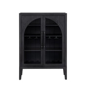 Crestview Collection Braxton Black Wine Cabinet
