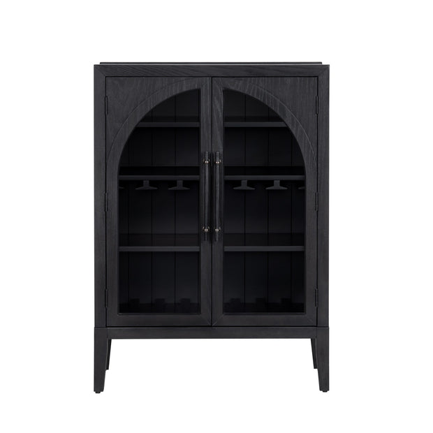 Crestview Collection Braxton Black Wine Cabinet