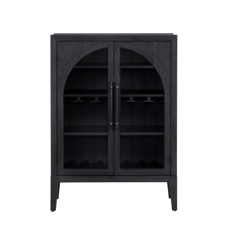Crestview Collection Braxton Black Wine Cabinet
