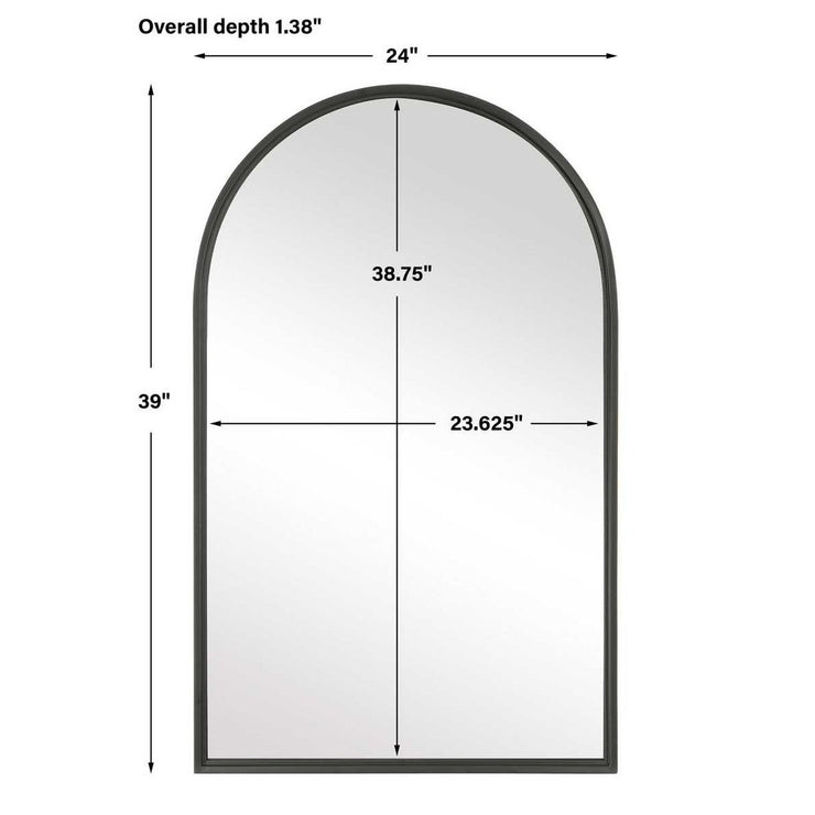 Casa Bella Living Simple Matte Black Arch Mirror
