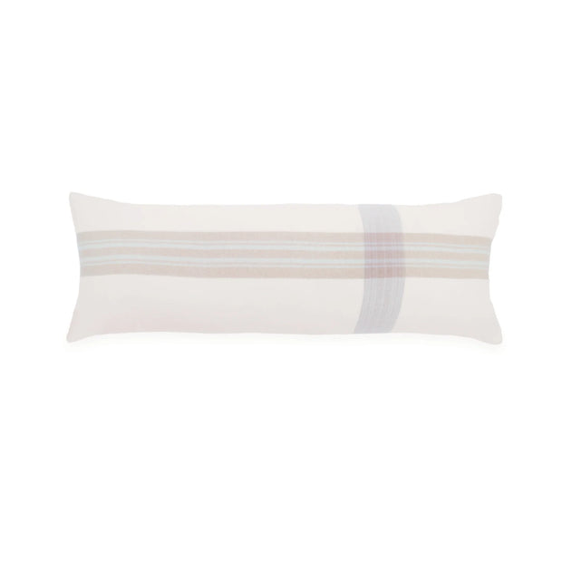 Pom Pom at Home Geneva Ivory and Taupe Plaid Pillow with Insert  ~ 14 x 40