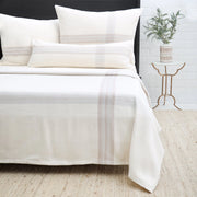 Pom Pom at Home Geneva Ivory and Taupe Plaid Big Pillow with Insert  ~ 28 x 36