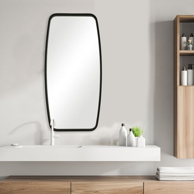 Casa Bella Living Unique Framed Matte Black Mirror