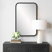 Casa Bella Living Rectangular Rounded Corners Bold Matte BlackMirror