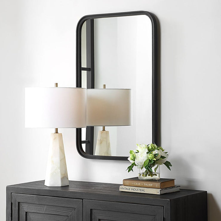 Casa Bella Living Rectangular Rounded Corners Bold Matte BlackMirror