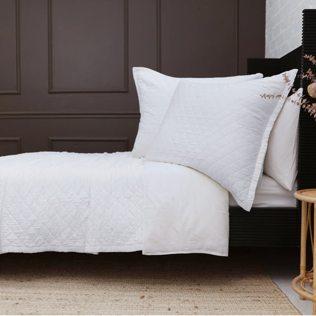 Pom Pom at Home Monaco White Bamboo Sateen Big Pillow with Insert  ~ 28 x 36