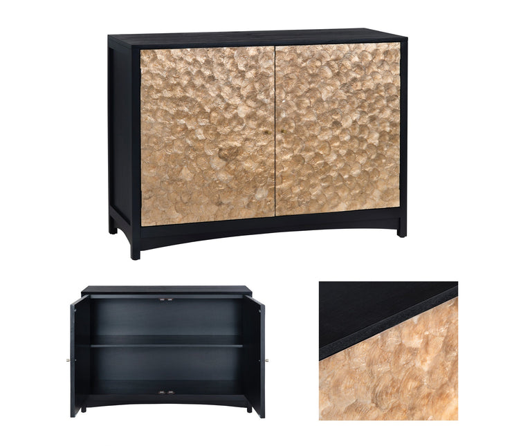 Crestview Collection Cayman Capiz Shell Two- Door Cabinet