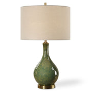 Casa Bella Living Distressed Emerald Green Glazed Ceramic Accent Lamp ~ LAST CHANCE SALE ~ LIMITED QUANTITY