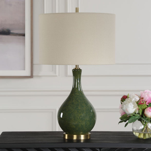 Casa Bella Living Distressed Emerald Green Glazed Ceramic Accent Lamp ~ LAST CHANCE SALE ~ LIMITED QUANTITY