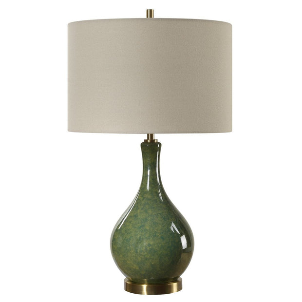 Casa Bella Living Distressed Emerald Green Glazed Ceramic Accent Lamp ~ LAST CHANCE SALE ~ LIMITED QUANTITY