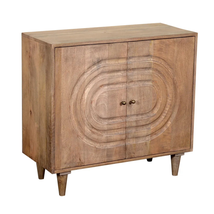 Crestview Collection Talladega Medium Brown Solid Wood Cabinet