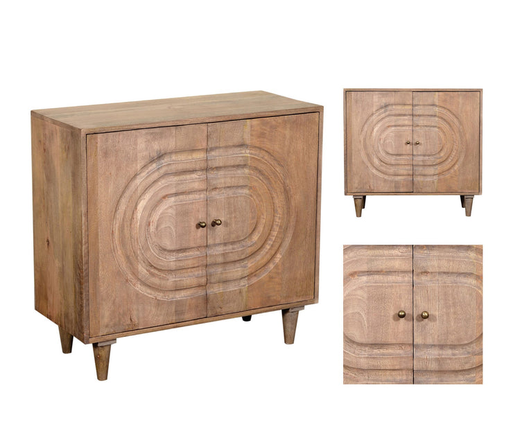 Crestview Collection Talladega Medium Brown Solid Wood Cabinet