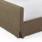 Four Hands Daphne Slipcover Bed ~ Brussels Coffee  Belgian Linen Slipcovered King Size Bed