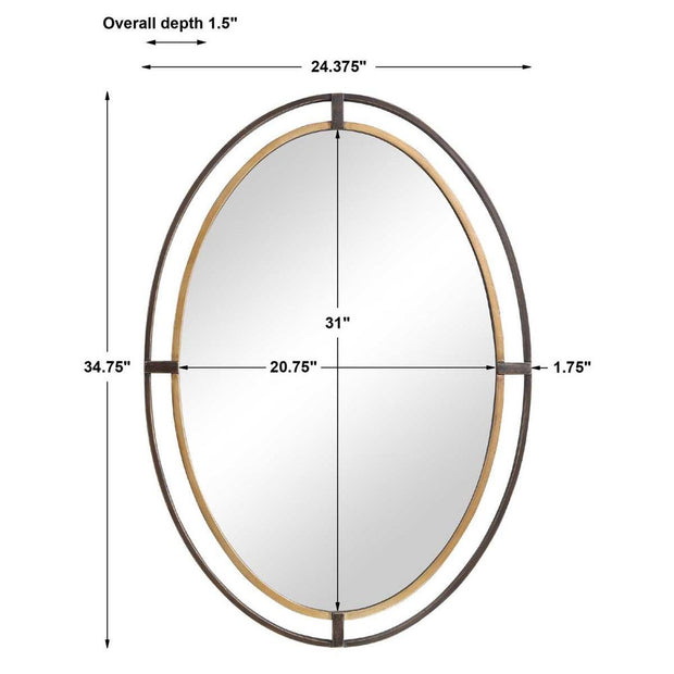 Casa Bella Living Oval Double Framed Mirror