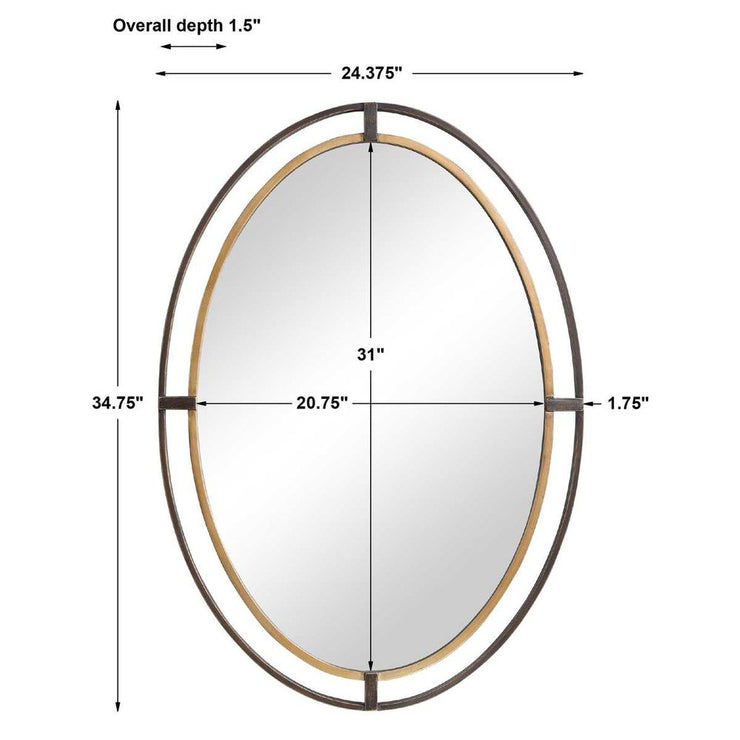 Casa Bella Living Oval Double Framed Mirror