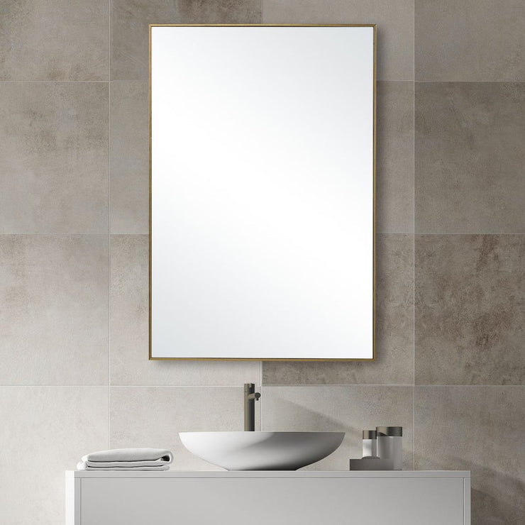 Casa Bella Living Thin Gold Framed Rectangular Mirror