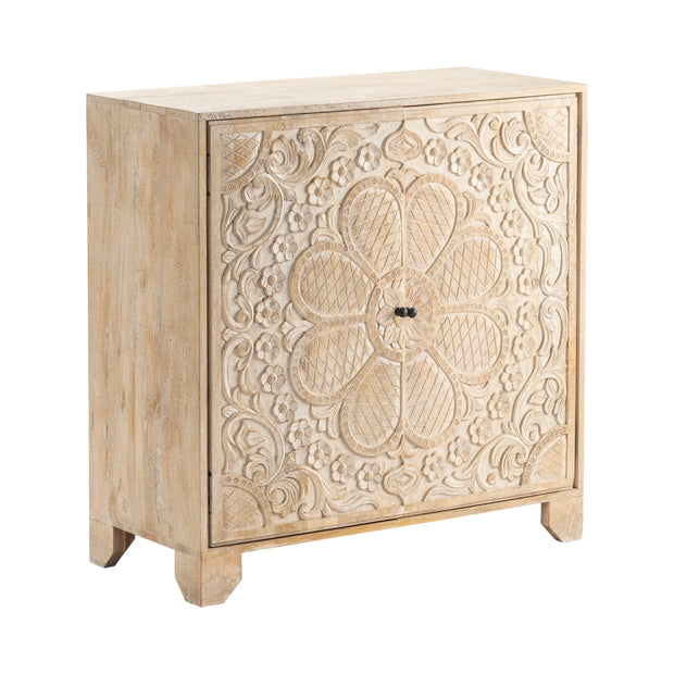 Crestview Collection Meadow Floral Coastal Cabinet