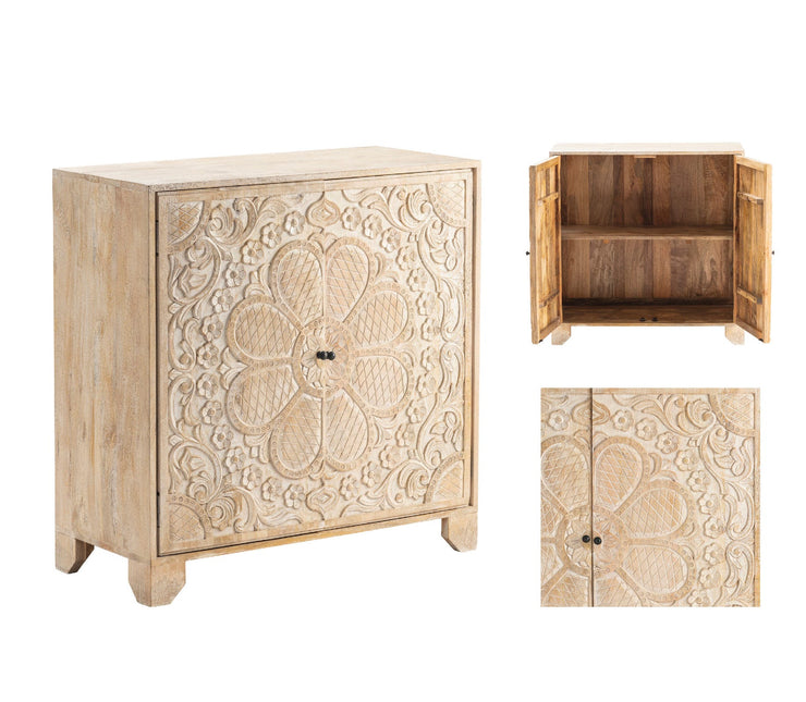 Crestview Collection Meadow Floral Coastal Cabinet