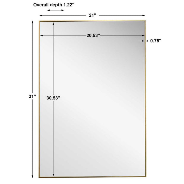 Casa Bella Living Thin Gold Framed Rectangular Mirror