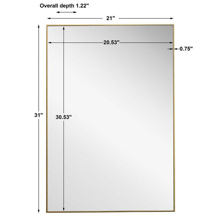 Casa Bella Living Thin Gold Framed Rectangular Mirror