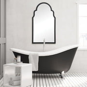Casa Bella Living Beautiful Arched Top Satin Black Mirror