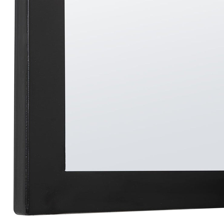 Casa Bella Living Beautiful Arched Top Satin Black Mirror