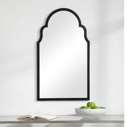Casa Bella Living Beautiful Arched Top Satin Black Mirror